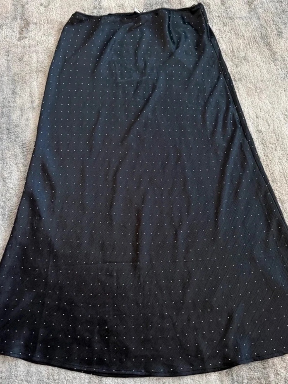 Black Rhinestone Black Maxi Skirt 2X